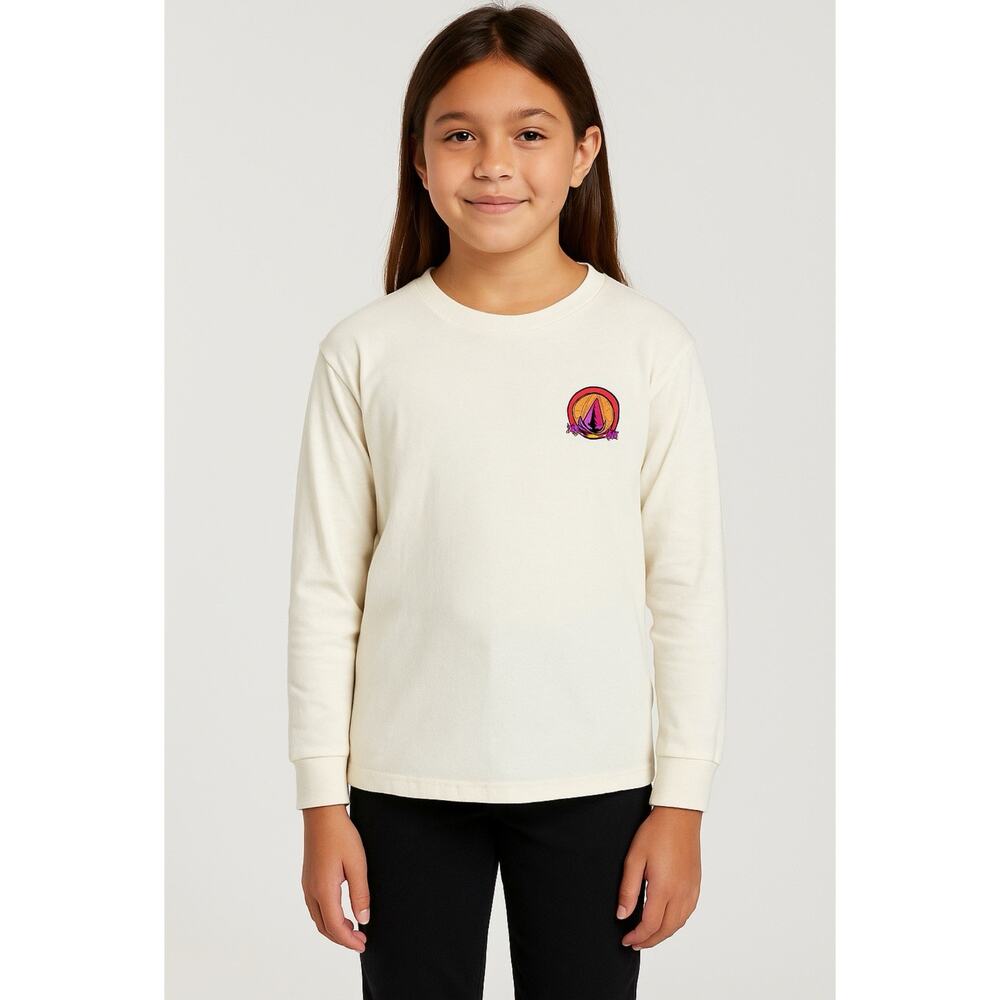 Volcom Werkin Doubles Tee Girls Size M White Organic Cotton Oversized NWT